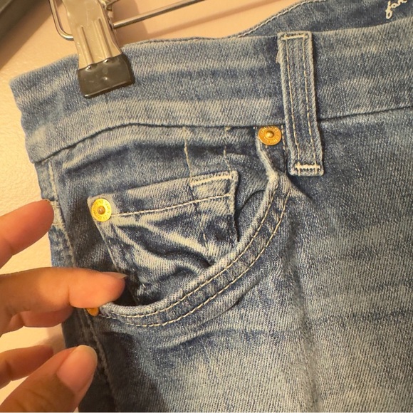 7 For All Mankind Flare Denim Pants Blue Women Size 28 - Picture 5 of 10